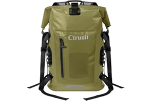 Ctrunit 32L Waterproof Dry Bag Backpack, Waterproof Dry Bag with Adjustable Shoulder Straps, Durable Dry Bag for Boating/Hiking/Fishing/Kayaking/Canoeing/Rafting/Swimming/Camping (Olive Green)