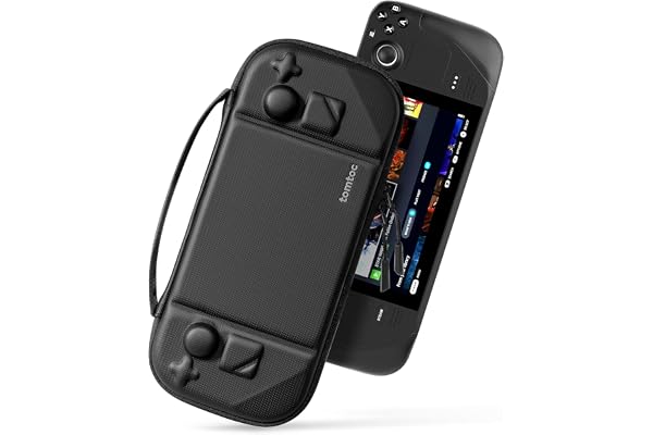 tomtoc Etui Compatible avec Steam Deck/Steam Deck OLED, Protection Filz Coque Dure Housse de Transport pour Console Steam Deck/OLED et ses Accessoires, Antichoc, Portable, Adaptés Voyages, Cadeau Noel