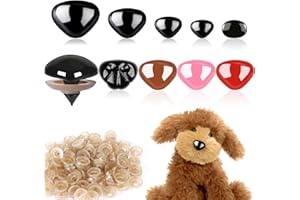 UPINS Sicherheitsnasen für Häkeltiere, 90 Stück Kunststoff Sicherheitsnasen mit Unterlegscheiben Bunte Puppennase in 4 Größen Tier Sicherheitsnasen für Puppen Plüschtiere DIY Handwerk