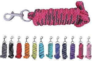 netproshop Anbindestrick Pferde Führstrick mit Karabinerhaken 2 Meter, Farbe:Pink
