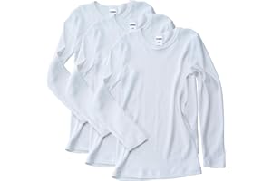HERMKO 2830 Kit de 3 Camisetas Interiores Manga Larga para Chicos y Chicas, 100% algodón orgánico