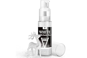 VIVIDYE Spray Paillettes Comestibles, 20g Paillettes Alimentaires Comestibles pour Gâteaux de Pâques, Cupcake, Fondants, Chocolat - Colorant Alimentaire Poudre pour Pâtisserie, Décoration de Boissons (Blanc)