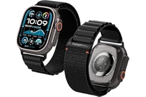 Spigen Nylon Fabric Band with Hook Apple Watch Strap Compatible with Apple Watch Ultra 3/2/1 (49mm), Series 11/10 (46mm), 9/8/7 (45mm), SE/6/5/4 (44mm), 3/2/1 (42mm)