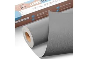 OAZ Grande Nastro di Riparazione in Pelle, 40 x 80 cm Toppe autoadesive in pelle, Kit Riparazione Pelle Patch Pelle Adesiva per Seggiolino Auto, Divano, Sedia, Reclinabile, Stivale, Borse - Grigio scuro