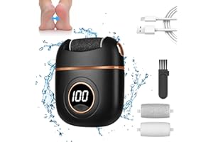 OSDUE Lima Electrica Pies Durezas, 2 en 1 Molinillo Pies Quita Durezas y Elimina Callos Profesional Foot File con 3 Rodillos Recambio Distintos Gramajes Pantalla Digital para Pies Suaves, Negro