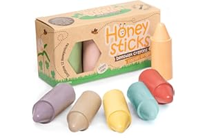 Honeysticks 100% Pure Beeswax Crayons (12 Pack) - Pastel Coloured, Non Toxic Crayons, Safe for Babies and Toddlers, For 1 Year Plus, Made with Natural Beeswax and Food-Grade Colours, Eco-Friendly