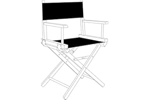 Daoeeur Canvas Chair Cover Director Folding Wooden Replacement Canvas Seat and Back for Directors Chairs Casual Outdoor Camping Home Fishing Chair(Black)