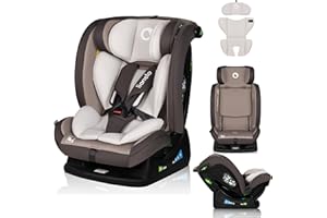 LIONELO AART I-SIZE Silla Coche Bebé 40-150 cm, Montaje con Cinturones de Seguridad, Reposacabezas e Inclinación Ajustables, Almohadilla lumbar y Reductor, Norma R129 i-Size