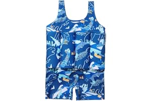 Allence Enfants Bébé Combinaison Flottante Maillot de Bain Une Pièce avec Flotteurs Ajustables Été Costume pour Natation Débutant Garçons Filles