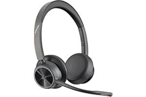 Poly Voyager 4320 UC Wireless Headset - Stereo Headphones w/Noise-Canceling Boom Mic - Connect PC/Mac/Mobile via Bluetooth - Works w/Teams (Certified), Zoom, & More
