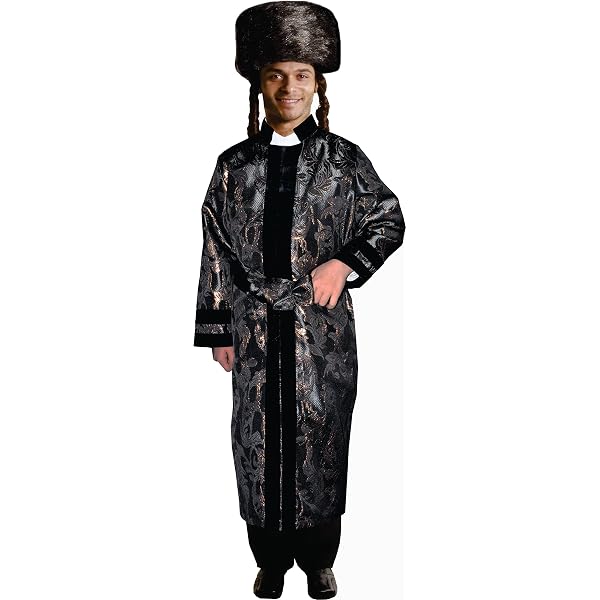 Smiffys Rabbi-Kostüm Set - Schwarzer Hut Mit Haaren, Bart & Brille, Für Halloween & Karneval