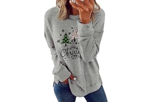 Cicy Bell Weihnachten Pullover Damen Sweatshirt Runhals Langarm Casual Pullover Weihnachts Oberteile