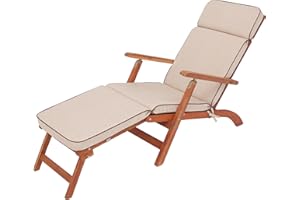 Bjird® Liegenauflage, Auflage für Gartenliege 178 x 47 x 5 cm, Auflagen für Deckchair, Polsterauflage für Sonnenliege, Kissen für Liegestuhl - Beige