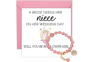 MKISHINE Will You Be My Flower Girl Card for Niece, Flower Girl Gift, Flower Girl Bracelet, Flower Girl Proposal Bracelet (Flower Girl Bracelet)