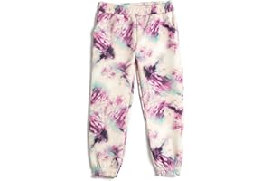 Koton Jogger Sweatpants Tie-Dye Patterned Pockets Elastic Waistband Pantalones de chándal para Niñas