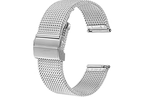 BISONSTRAP Correas de Reloj de Metal, Cierre Plegable, Correas de Malla de Acero Inoxidable 316L, Correa de Repuesto de Liberación Rápida para Hombres y Mujeres, 18mm 20mm 22mm