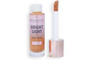 Makeup Revolution Bright Light Face Glow, Brightening Skin Tint, Radiant Finish, Radiance Tan