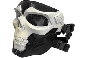 WISEONUS Maschera Softair Tattico Maschera Protettiva Skull Messenger Maschera per Halloween Caccia Paintball CS Wargame