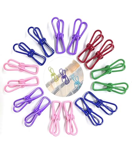 YUREMEEY 9 stuks voedselclips, sluitclips van kunststof, wasknijpers, klemmen voor keuken, huishouden, levensmiddelenzak, verschillende kleuren