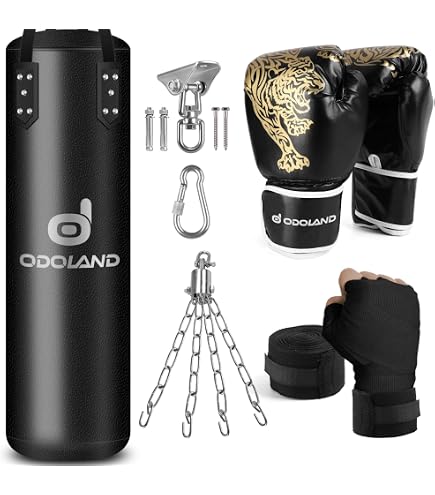 Sac De Frappe FIGHTR Premium - 120x35 Cm - Chaîne Lourde - Confort De Frappe Élevé - Boxe, MMA, Arts Martiaux