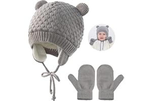 ZOONVII Sombrero de Bebé,Bebé Beanie Gorro de Punto,Gorro de Punto Cálido Niña,Invierno Bebé Beanie Set,Cálido Gorro de Invierno,Sombrero de Bebé de Invierno para Unisex,para 1-4 Años