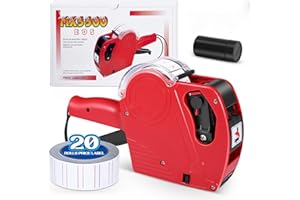 OunglyChoi 1 Packs Price Gun with 10000 Labels Red Pricing Label Gun Maker with Prices Labels & Ink Kit for Supermarket, Groceries, Stores, Offices (Date Gun 1 Pack)