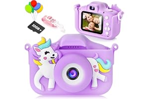 ‎ARNSSIEN ARNSSIEN Kids Camera Toys dla chłopców/dziewczynek w wieku 3-12 lat, przenośny aparat do selfie dla dzieci, cyfrowe kamery wideo HD dla maluchów, prezenty świąteczne dla dzieci na urodziny