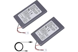 FLSTOR Battery for PS3 Controller, 2 x 1800 mAh 3.7 V LIP1359 Replacement Battery for PlayStation 3 PS3 Dualshock 3 Wireless Controller CECHZC2E CECHZC2U with Cable