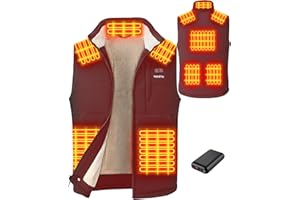 Toastiv Gilet Chauffant Homme avec Batterie 20000mAh 7.4V - Doublé en Polaire Chaude, Lavable en Machine, Veste Chauffante Électrique pour Hiver
