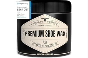 Schuhcreme Schuhwachs 250ml farblos mit Bienenwachs & Avocado-Öl | Lederpflege für Schuhe als Imprägnierwachs | Schuhpflege & Schuhreinigung | Schuhe pflegen mit Premium Shoe Wax | URBAN Forest