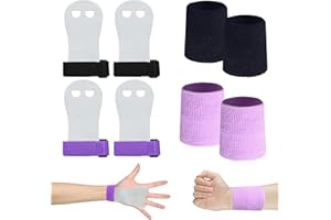 Scettar Set di Polsini da Ginnastica, 2 Paia Manopole Paracalli per Ginnastica Artistica Bambina, Falcon Grip Pad per Cross Training per Ragazzi e Ragazze, con 4 Polsini Palestra