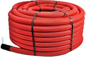 ‎MEGAA STORE Unterirdisches Wellrohr M40 mm | Leerrohr Elektrorohr Erdwellrohr Rot | 5m 10m 25m 50m (10 Meter)