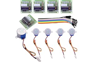 ELEGOO Zestaw 5 silników krokowych 5 V 28BYJ-48 ULN2003 i 5 płytek sterownika ULN2003 do Arduino