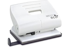 Rapesco 1522 ECO 2-Hole Punch, 22 Sheet Capacity, Soft White