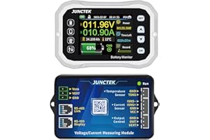 Koolertron 400A Battery Monitor with Shunt, 0-120V 2.4inch Display Wireless Voltage Current Meter for Boat RV Motorhome Car Motor Golf Cart Solar System, Blue,Green