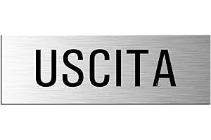 Targa autoadesivo in alluminio - Uscita | 240x80 mm | Ofform Design Originale | No.10527-S