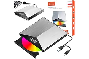 Zenwire Napęd Zewnętrzny Odtwarzacz płyt CD/DVD do Laptopa, Komputera Nagrywarka 2w1 USB 3.0 USB-C Napęd Przenośny Stacja Dysków Czytnik płyt CD/DVD CD-ROM dla Windows, Mac, Linux