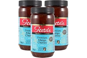Geeta's Premium Mango Chutney Medium 1.5kg (Pack of 3) | The Real Flavour of India | Made with Indian Mangoes & Full of Aromatic Spices | Gluten Free, No Artificial Flavours or Colours