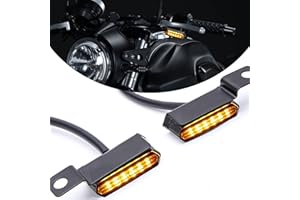 KEEPDSGN Indicatore di direzione universale a LED, mini indicatore di flusso del motociclo lampeggiante luce freno leva frizione lampeggiatore per Cafe Racer bici da strada Dirt bike Cruiser ATV.