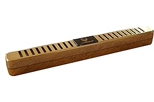 GERMANUS Humidor - Umidificatore per sigari, design lungo, oro, con cristalli