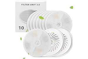 ORDASPET Filter Katzenbrunnen, 10 Stück Verbessert Katzenbrunnen Filter Units 3.0 mit Harz und Aktivkohle, Ersatzfilter für 2L/1.8L Automatische intelligenter Katzenbrunnen (Ever weet 2S/3/3 Pro/Solo/Solo SE)