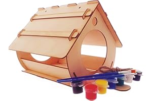 SafeCore - Birdhouse Kit for Kids I Wooden Bird Feeder I Self-Assembly I Decoration Work of Children and Adults I Includes Painting Set