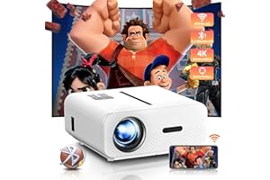 ZOOMCAT Beamer, Autofokus Beamer 6D 4P Trapezkorrektur Beamer 4K Heimkino Unterstützt, 20000 Lumen WiFi6 Video Beamer Bluetooth 1080P Full HD Projektor