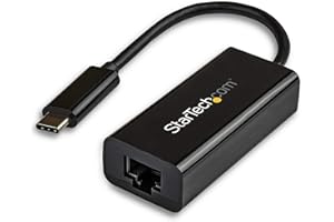 StarTech.com Adapter USB-C na Gigabit Ethernet - czarny - kompatybilny z Thunderbolt 3 - Windows i Mac - konwerter sieciowy LAN RJ45 (US1GC30B)