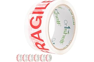 ON1SHELF Delikatna taśma na paczki i pudełka. Ten 6-rolkowy pakiet wytrzymałych delikatnych taśm do pakowania zapewnia mocną, bezpieczną i lepką uszczelkę do pudełek, 6 rolek