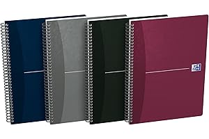 OXFORD Cahier Office Essentials B5 Pointillés 5mm 180 Pages Reliure Intégrale Couverture Carte Couleur Aléatoire