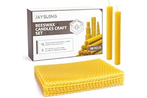 Bolosa 10 Stück Bienenwachsplatten, Wachsplatten für Kerzen, Wachsplatten, Bienenwachskerzen, Wachsplatten für Kerzen, Geeignet für Handwerkliche Geschenke, Eltern Kind Bastelaktion, (13,2 x 9cm)
