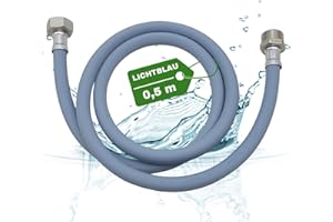 LICHTBLAU Verlängerung Zulaufschlauch I 0,5m I mit METALLGEWINDE Geschirrspüler Waschmaschine Anschluss I 3/4 Zoll I Wasserzulaufschlauch universell verwendbar Hersteller unabhängig