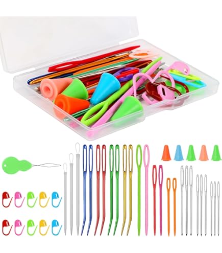 100 Aghi Per Cucire A Mano In Plastica | 4 Taglie (5.5cm/7cm/9cm/15cm) | Per Maglieria E Fai-Da-Te - Foto 10