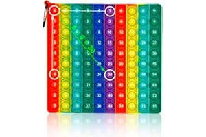 jiuzcare Pop Its Fidget Toy Push Bubble Antistress Pop Gioco Sensoriale Giocattolo in Silicone Sensory Toy Set Moltiplicazione Multicolor Educativo per la Matematica Rilassante Popit Adulti e Bambini